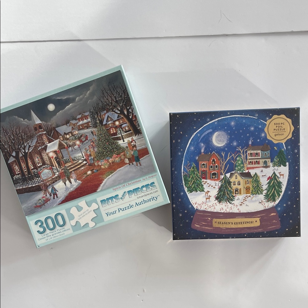 Bits and Pieces Galison Set‎ of 2 Christmas Winter Puzzles